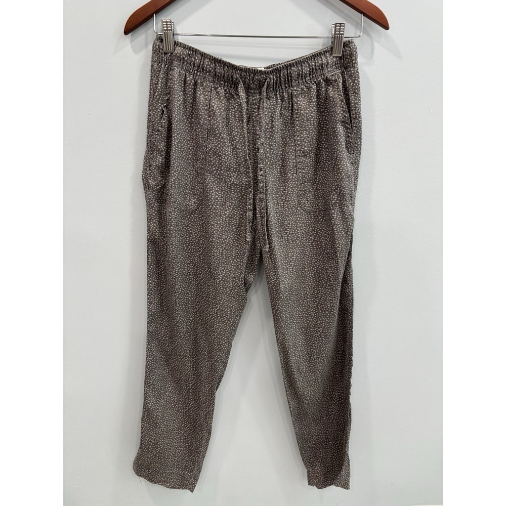 C&C California Small 100% Lyocell Jogger Pants Brown Print Elastic Waist Casual